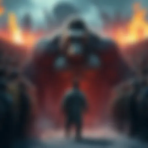 A large gorilla stands strong while 100 men gather around, showing teamwork against brute strength.