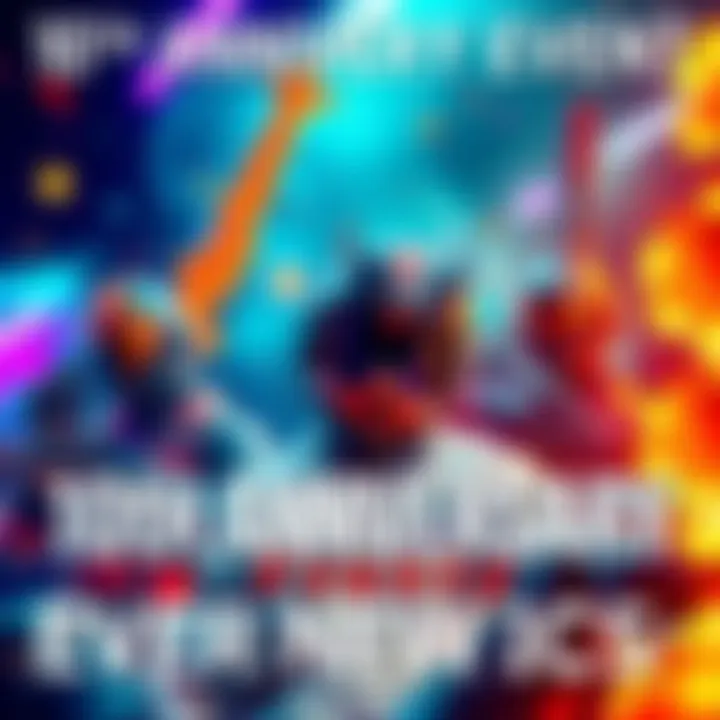 A visual representation of new gaming mechanics including Enhanced Killers and Attributes for the 10th Anniversary event, with vibrant colors and dynamic action elements.