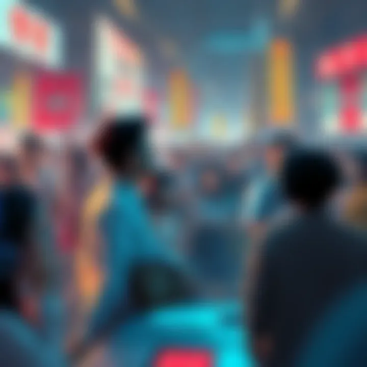 1man 1koron Concept Art A vibrant representation of the community around 1man 1koron, showcasing people engaged in creative activities and collaboration.