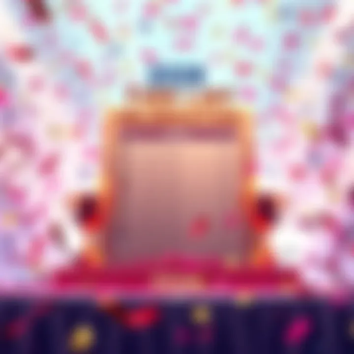 A vibrant graphic displaying a tier list with top selections highlighted, celebrating a special person. Confetti and trophies surround the list, adding to the festive atmosphere.