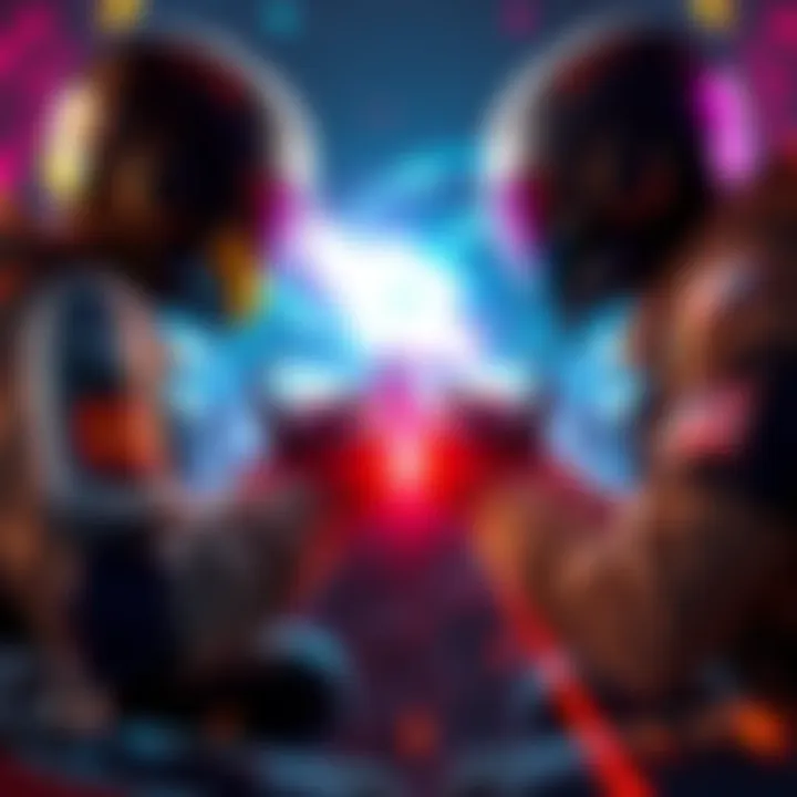 Two players teaming up against one One player facing two opponents in a gaming match, showcasing strategic gameplay and teamwork