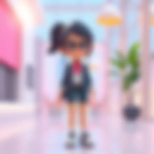 A new 3D cartoon character designed as a Vtuber office girl, featuring vibrant colors and a stylish outfit, inspired by modern themes and classic animation.