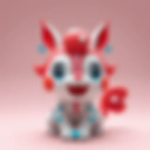 A colorful 3D model inspired by Unico, showcasing lively features and playful expressions.