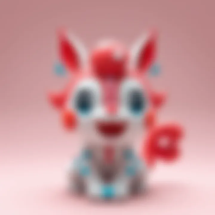 A colorful 3D model inspired by Unico, showcasing lively features and playful expressions.