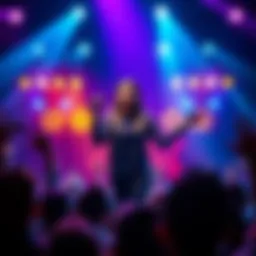5 Star Nerissa performing on stage with colorful lights and an excited crowd