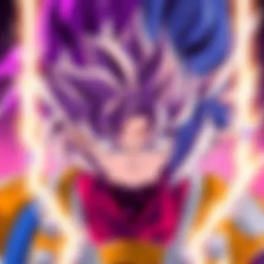 A vibrant edit of a Dragon Ball Super frame featuring characters with fluffy hairstyles from the 1990s style.