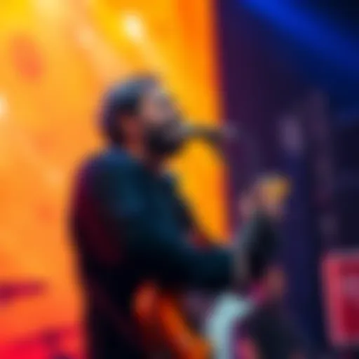AZKi performing live during a solo streaming event with a vibrant background
