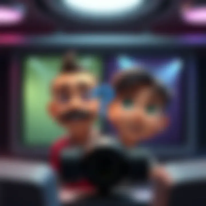 Split screen showing ERB and Gura as animated characters, both looking at the camera with a question mark above them to indicate their lack of collaboration.
