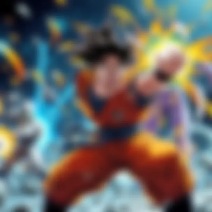 EZA AGL Goku showcasing his strength while tanking powerful attacks in a vibrant battle scene