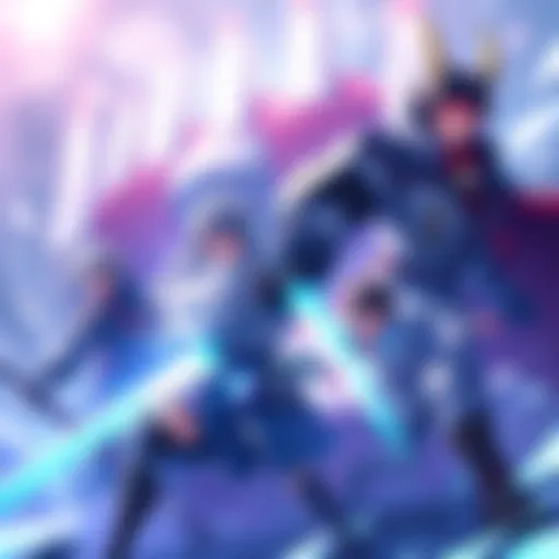 Characters preparing for battle in the Ranged Hollow Guild Quest, featuring powerful abilities and team coordination against bosses Mashiro and Aizen.