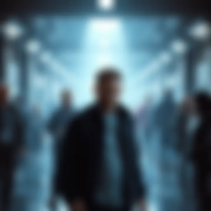 Ace appears calm and unmoving, surrounded by curious onlookers, hinting at both confusion and confidence.