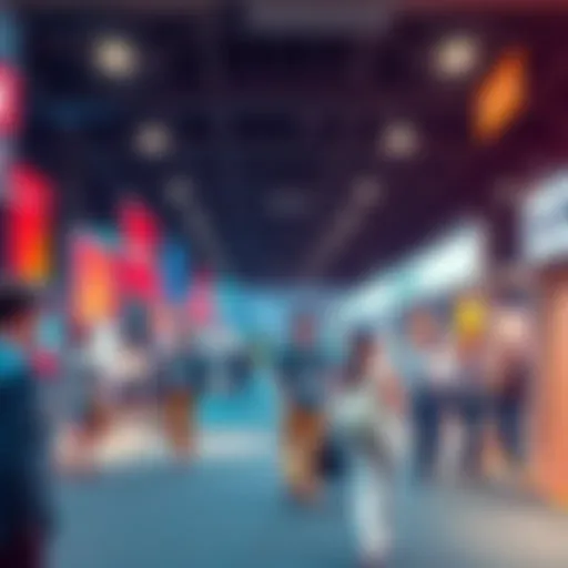 People arriving early at the ACEN event, browsing booths and checking schedules