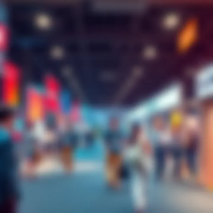 People arriving early at the ACEN event, browsing booths and checking schedules