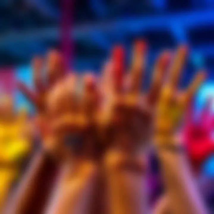 Colorful hands showcasing creativity and engagement in a community event