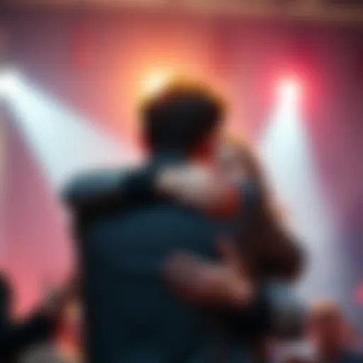 A person embracing another person in a moment of forgiveness, showing emotions of compassion and relief.