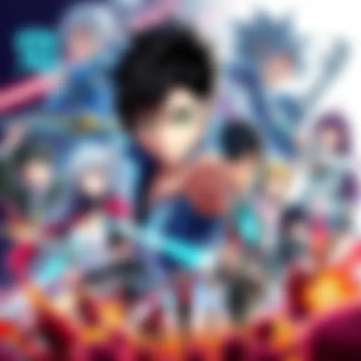 A collage of various action anime characters showcasing dynamic scenes from Summer Time Rendering and Parasite.