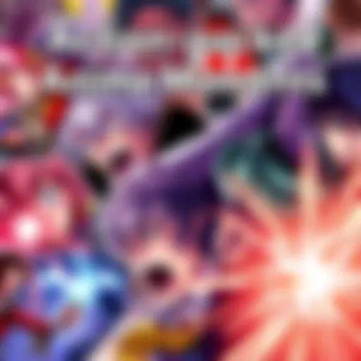 A collage of intense action scenes from popular anime including characters from HxH, AoT, and Demon Slayer, showcasing excitement and emotion.