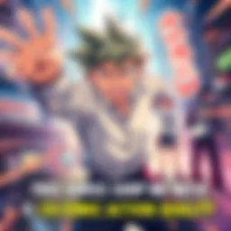 Action and Comedy Series Scene A vibrant scene from a shonen series showcasing a character performing a dynamic action move with a humorous expression, surrounded by colorful effects.
