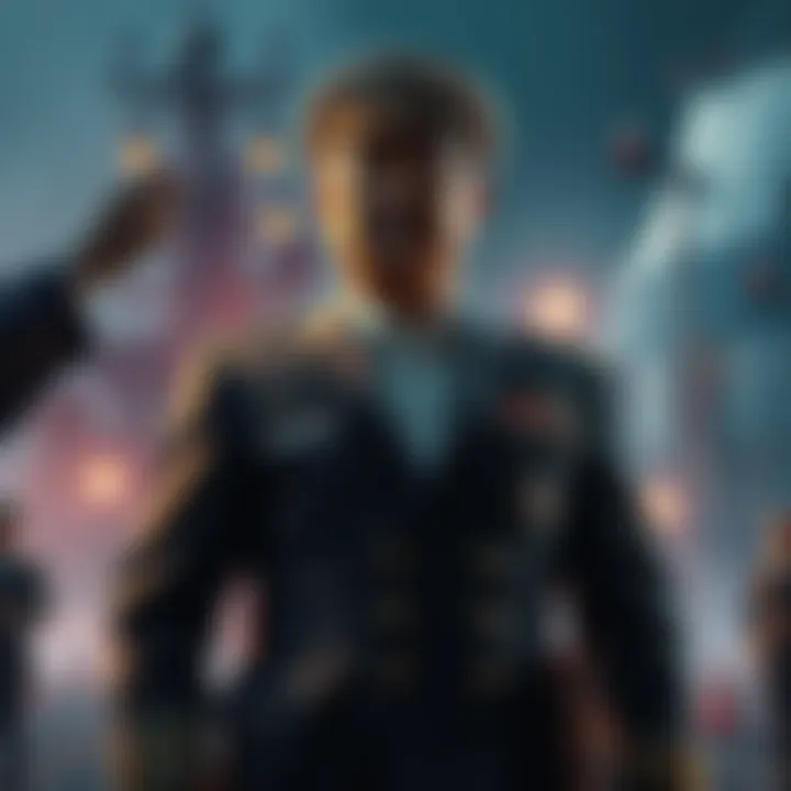 Admiral Aramaki stands confidently, showcasing his strong and durable presence. He is surrounded by discussions and opinions that challenge his resilience.