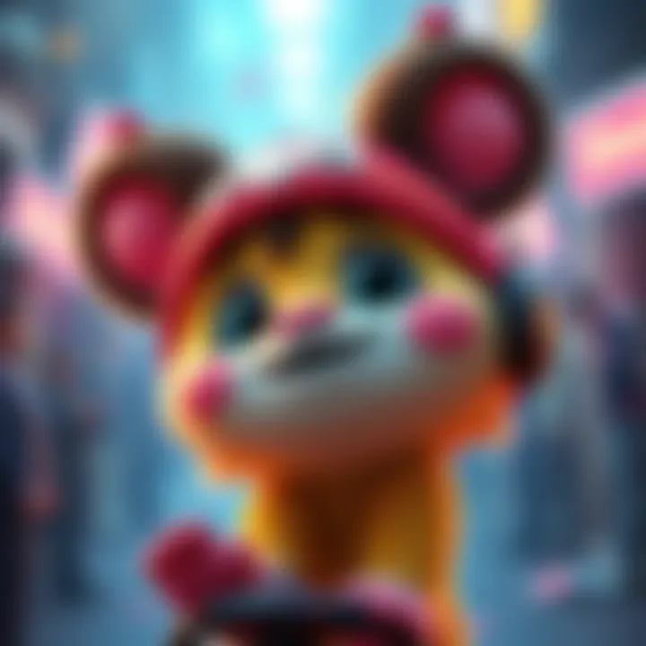 The charming character Hlökk with a cute expression and bright colors, captivating fans online.