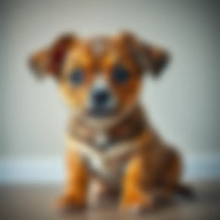 An adorable puppy with big eyes and floppy ears, sitting and looking playfully at the viewer