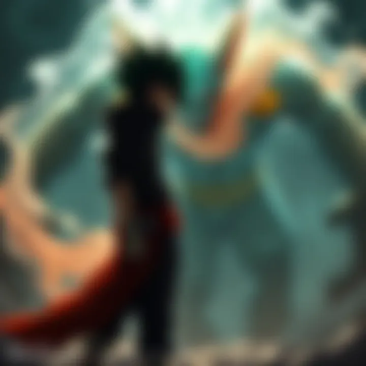 Adult Gon facing Pitou Adult Gon stands strong, ready to confront a ghostly version of Pitou, showcasing his newfound strength for the Dark Continent challenges.