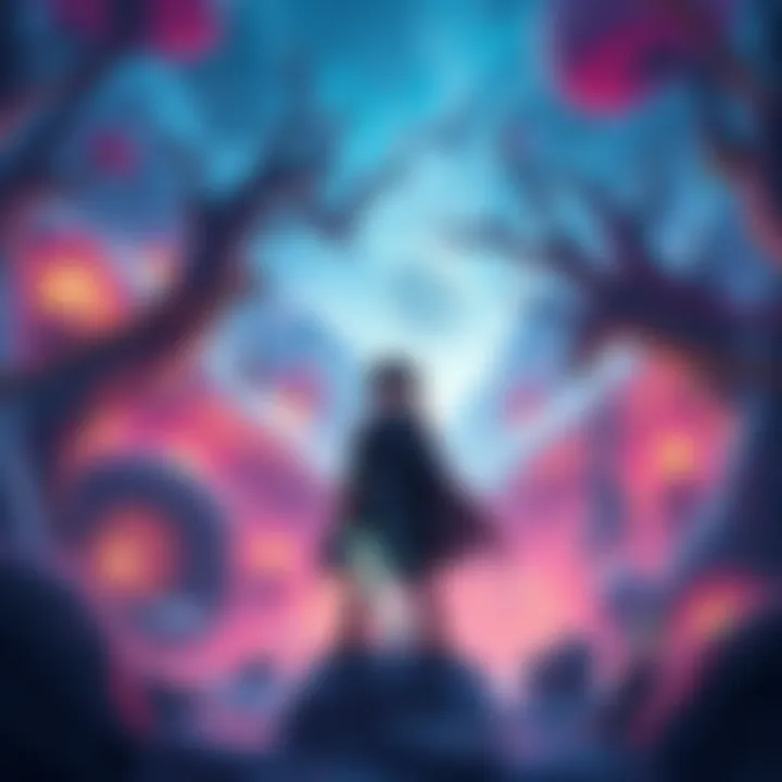 A key scene from an upcoming Advent RPG Maker game showing a character in a vibrant fantasy environment with magical elements