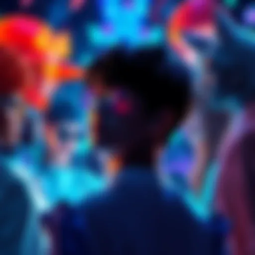 A person surrounded by different aesthetic styles, contemplating their choices for the future.