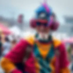 A person dressed in a colorful cosplay outfit, showcasing a popular character from a comic or movie, with accessories that enhance the look.