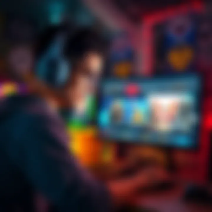 A gamer looking at various affordable Reze options on a computer screen, surrounded by game-related items.