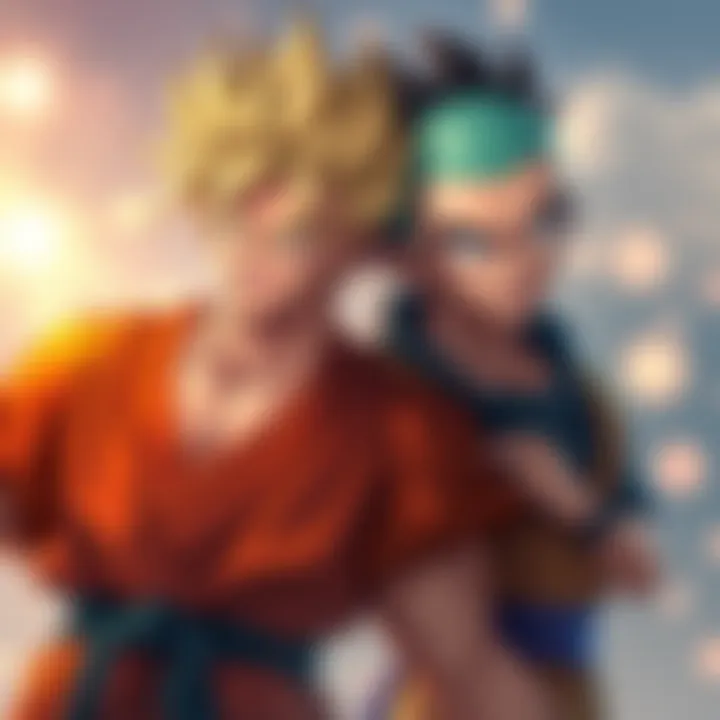 Yamcha and Tien from Dragon Ball showing aged appearances, reflecting their maturity and experiences.
