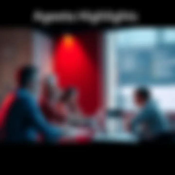 Agenda Highlights A group of people discussing updates from Agenda #1 at a meeting table