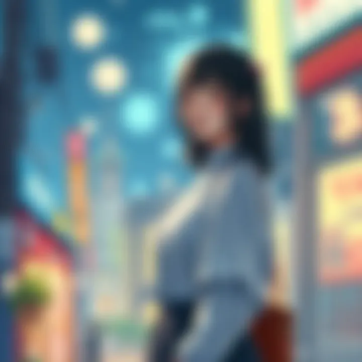 Aiko Tanaka standing among scenes depicting themes from Goodnight Punpun, showcasing her influence on the story