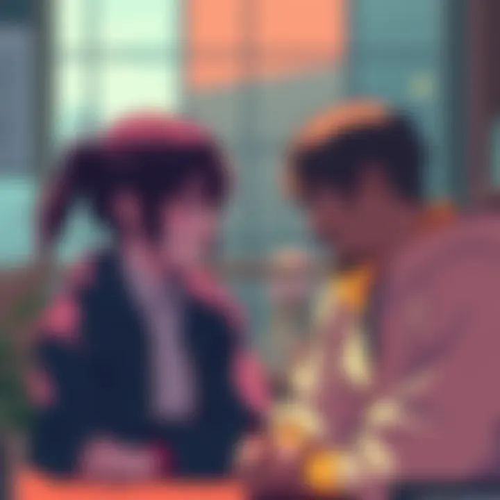 Aira and Okarun in a deep conversation, with Momo observing them closely in the background.