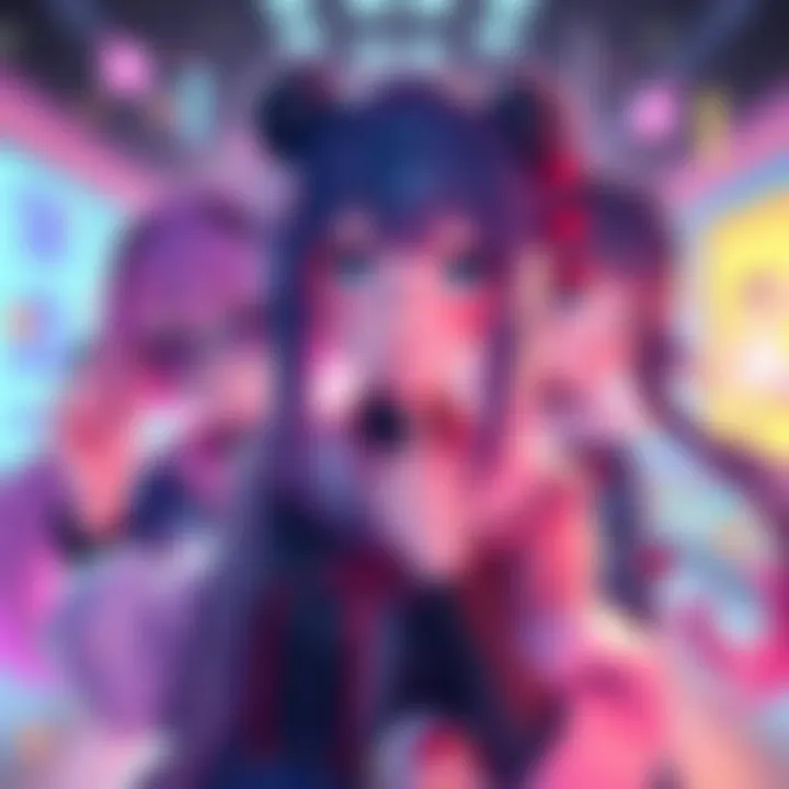 3D Fanart of Aira Shiratori Colorful 3D fanart featuring Aira Shiratori surrounded by characters Momo and Okarun, showcasing the artist's creativity