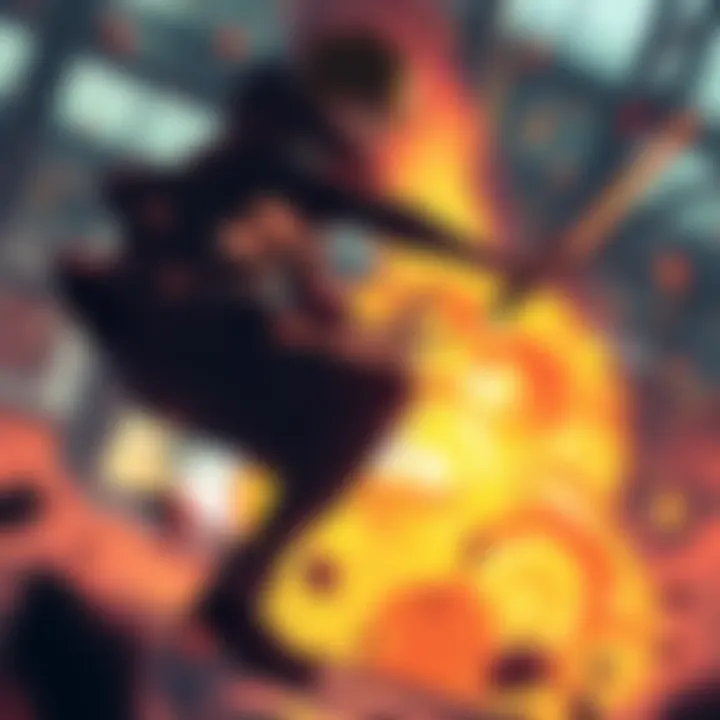 Aizawa using his quirk to suppress Bakugo's explosive powers in a tense training scenario