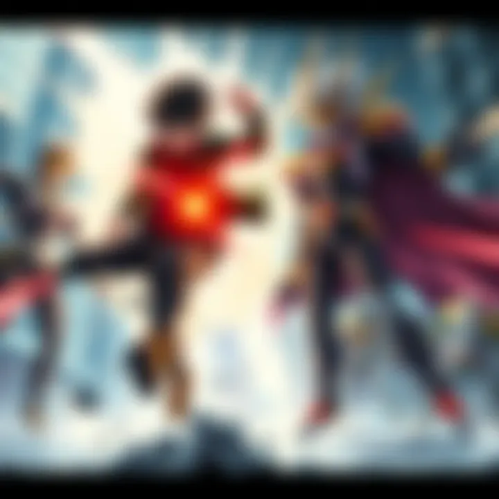 Aizawa from My Hero Academia using his Erasure Quirk against JoJo's Stands in a dynamic battle scene