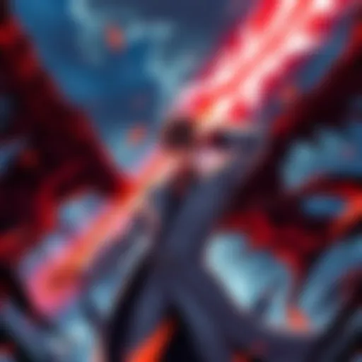 Aizen standing strong as he faces both Infinite Rotation and Go Beyond attacks, showcasing determination and power in a battle scene.