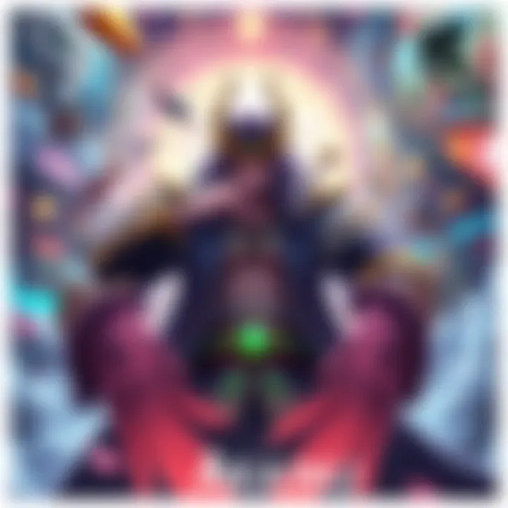 Illustration of Akainu, a powerful character in a game, contemplating a decision to summon or wait, surrounded by game-related visuals