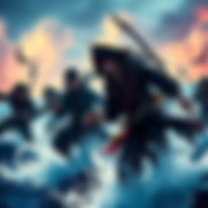 Akainu and Kizaru in action as they take down members of the Beast Pirates during an intense battle at sea.