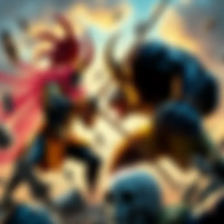 A fierce battle scene between Akainu and Big Mom, showcasing their powers and intensity.