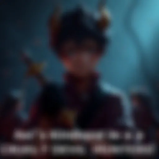 Aki, a young devil hunter, stands with tears in his eyes, surrounded by a gloomy environment that reflects his emotional struggle. He shows empathy despite the harshness of his world.