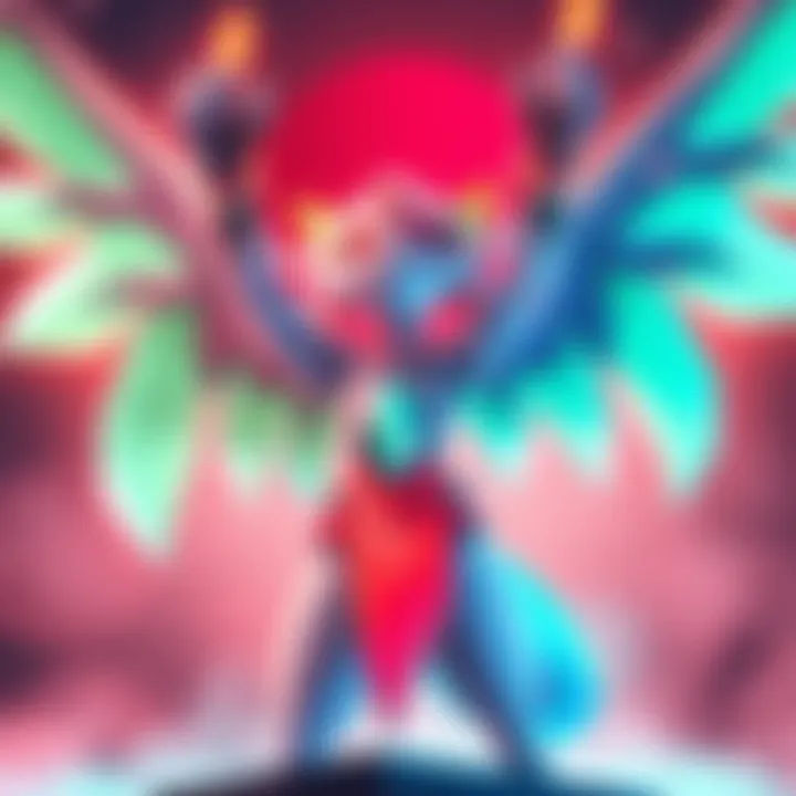 Albafica stands triumphantly after winning the poison type battle, ready to choose the ground type character.