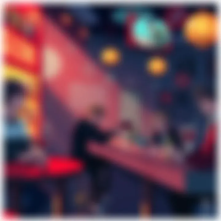 Alcohol Restrictions in MHA Universe A scene showing a bar in the MHA universe with characters displaying various quirks, highlighting the dangers of alcohol consumption among those with destructive abilities.