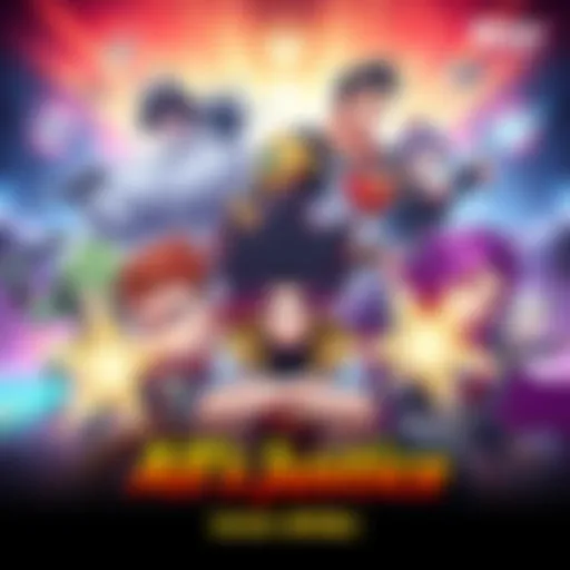 A colorful illustration featuring various characters from All’s Justice, showcasing their unique abilities and strengths in action.