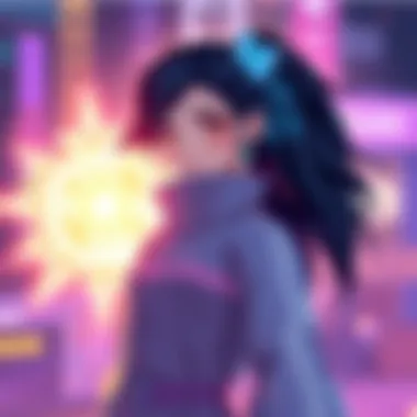 Alluka with her alternate personality Thing Alluka stands confidently with a glowing aura, representing her unique personality, Thing, as it connects with other nen users.
