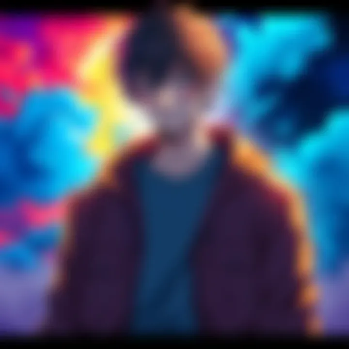 Artwork showing Al from the Manga and anime series reflecting on his identity, with contrasting backgrounds representing his struggles in both formats.