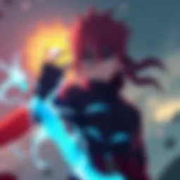 A new version of Gaara with different abilities, showcasing unique powers and a strong aura, set against a dramatic background.