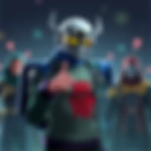 Amai Mask stands with a critical expression, facing a group of S-Class heroes who look surprised. The tension is visible as he points a finger at them, displaying his annoyance.
