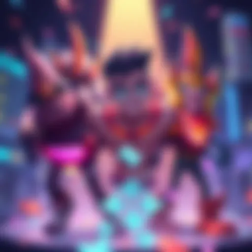 Colorful fanart created by Amirhossein displayed on TikTok with vibrant designs and characters.